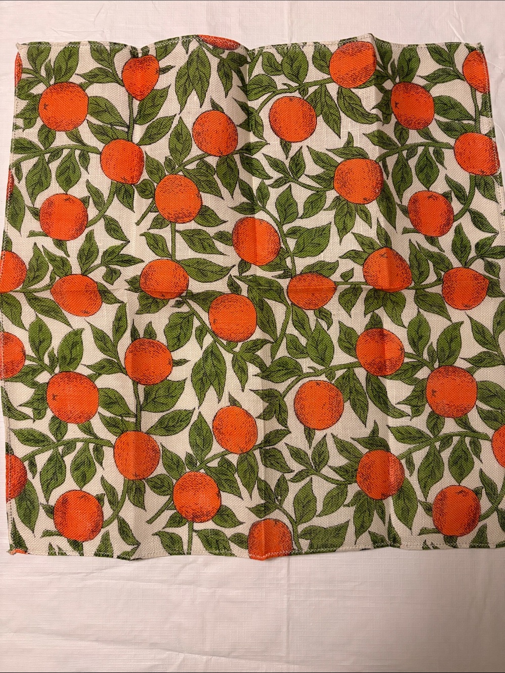 Vintage MCM Linen Napkins Set of 6 Orange Citrus - Picture 2 of 5